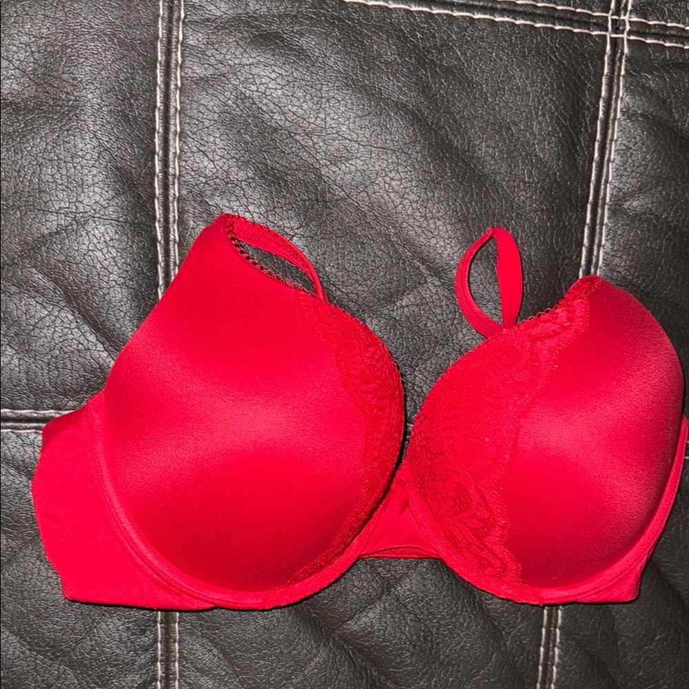 Victoria's Secret Body By Victoria Perfect Shape Bra in Red with Lace details